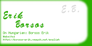 erik borsos business card